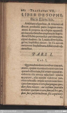Tractatus VII. Liber De Sophisticis Elenchis