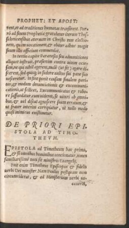 De Priori Epistola Ad Timotheum.