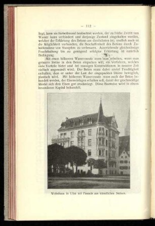 Wohnhaus in Ulm mit Fassade aus künstlichen Steinen.