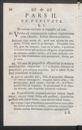 Pars II. De Veritate