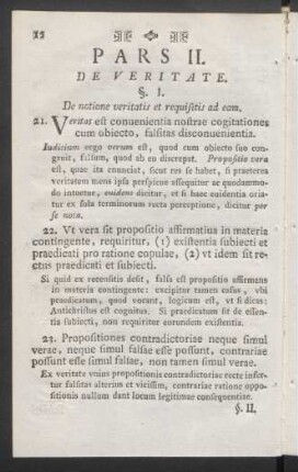 Pars II. De Veritate