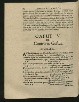 Caput V. De Contrariis Gustus.
