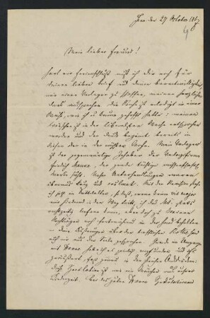 69r-70v, Brief: Jena den 27. October 1867