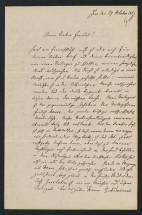 69r-70v, Brief: Jena den 27. October 1867
