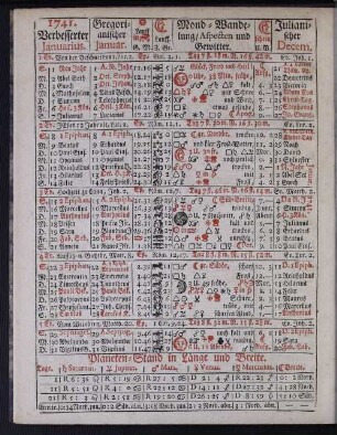 1741. Verbesserter Januarius.