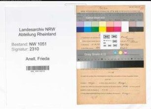 Entnazifizierung Frieda Anell , geb. 12.12.1897 ()