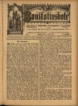 Erste Ausgabe vom Sonntag, den 03. April 1898.