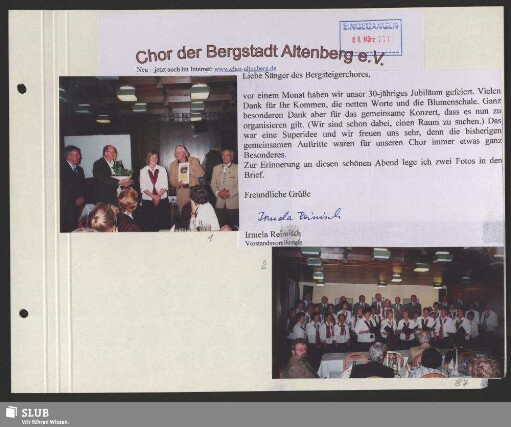 Der Chor der Bergstadt Altenberg singt zu seinem Jubiläum (Bild 2)