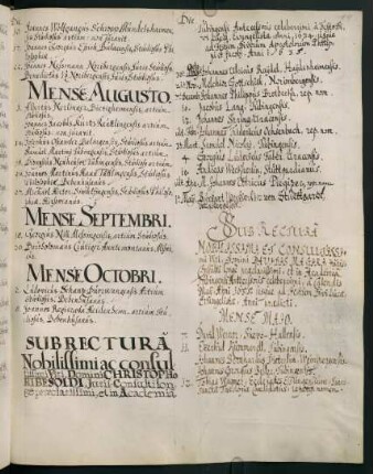 Sommerhalbjahr 1635. Rektorat David Magirus