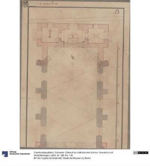 Schwelm. Entwurf zur katholischen Kirche. Grundriss mit Veränderungen
