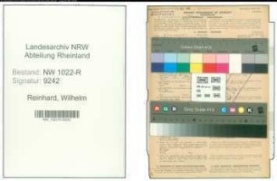 Entnazifizierung Wilhelm Reinhard , geb. 11.03.1904 (Steuerhelfer)