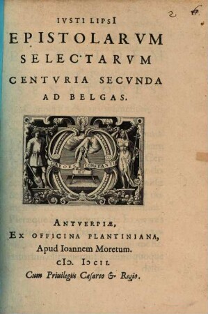 Ivsti Lipsi Epistolarvm Selectarvm Centvria Secvnda Ad Belgas