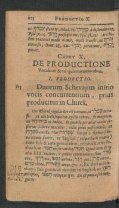 Caput X. De Productione Vocalium & reliquis mutationibus.