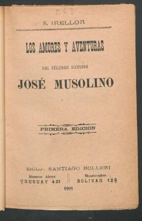 Los amores y aventures del cèlebre bandido José Musolino