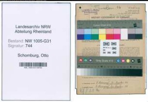 Entnazifizierung Otto Schomburg , geb. 27.08.1885 (Gastwirt)