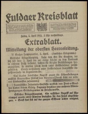 Ausgabe vom Montag, den 05. April 1915.