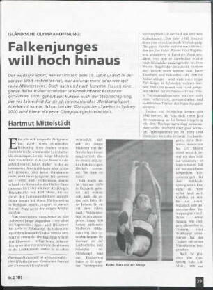 Isländische Olympiahoffnung: Falkenjunges will hoch hinaus