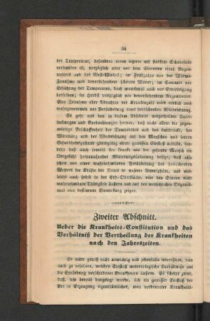 Zweiter Abschnitt. Ueber die Krankheits-Constitution ...