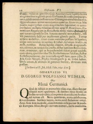 D. Georgii Wolfgangi Wedelii