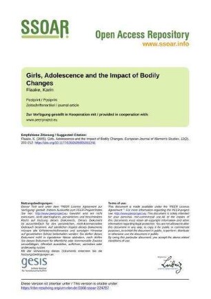 Girls, Adolescence and the Impact of Bodily Changes