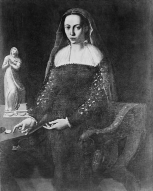 Bildnis einer adeligen Dame im schwarzen Kleid