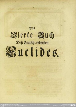 Das Vierte Buch Deß Teutsch-redenden Euclides