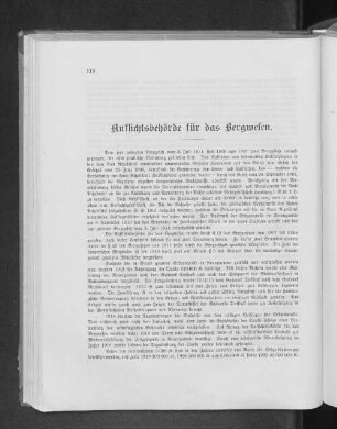Aufsichtsbehörde für das Bergwesen.