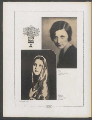 [Fotografías de] Srta. Sara Christophersen Ibarlucea [y] Sra. Beatriz Graffigna Casaravilla de Perea