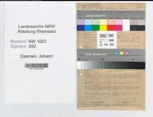 Entnazifizierung Johann Daamen , geb. 05.12.1890 (Lehrer)