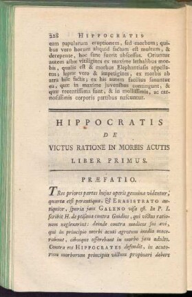 Hippocratis De Victus Ratione in Morbis Acutis