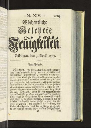XIV. (3. April. 1739)