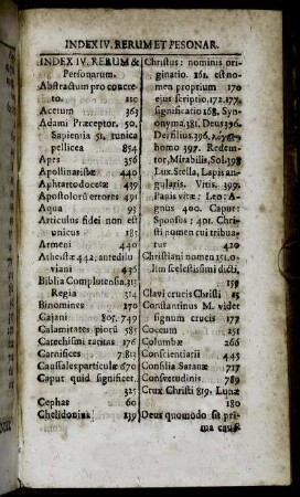Index IV. Rerum & Personarum.