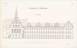 und Gefängnis, Halberstadt Landgericht: Aufriss Hauptansicht 1:100