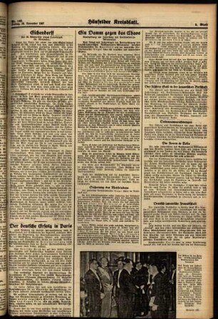 Zweite Ausgabe vom Freitag, den 26. November 1937.