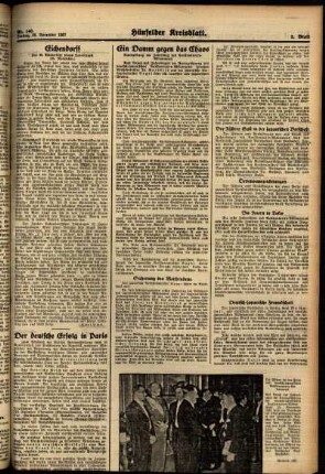 Zweite Ausgabe vom Freitag, den 26. November 1937.