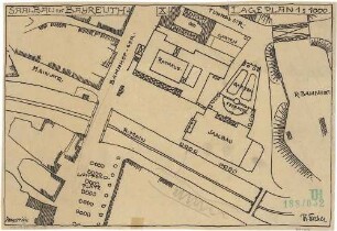 Fischer, Theodor; Bayreuth (Bayern); Rathaus (Umbau Infanteriekaserne) und Saalbau - Lageplan