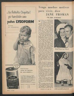 Tengo muchos motivos para vivir, dice Jane Froman
