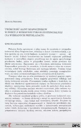 27: Twórczość Aliny Szapocznikow w świetle hermeneutyki egzystencjalnej (na wybranych przykładach)