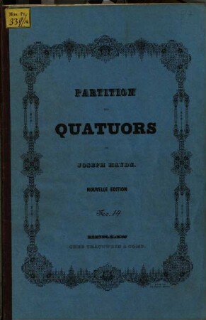 Partition des quatuors. 14. [H 3,82 ; op. 77,2]. - 26 S. - Pl.-Nr. 727