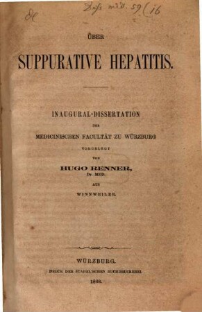 Über suppurative Hepatitis