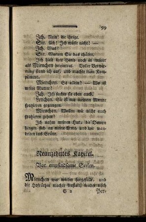 Neunzehntes Kapitel. Vor empfindsame Seelen.