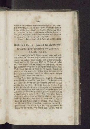 Andreas Hofer, genannt der Sandwirch