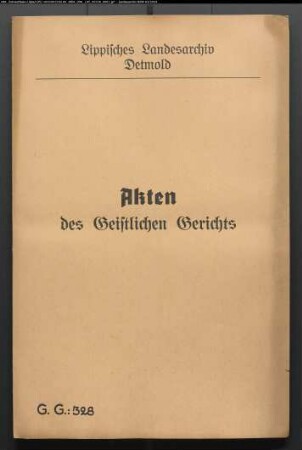 Conrad Hermann Bund (Bunte) aus der Lage gegen Margrete Ilsabein Hoffmeister in der Lage, wegen einer Eheklage