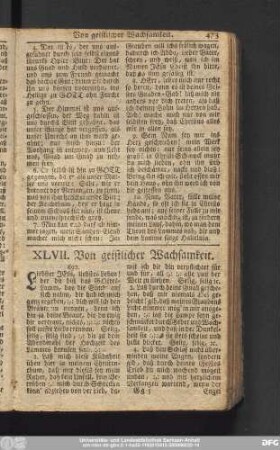 XLVII. Von geistlicher Wachsamkeit.
