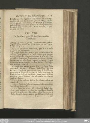 Tit. VIII. De Iuribus, quae Electoribus omnibus competunt.