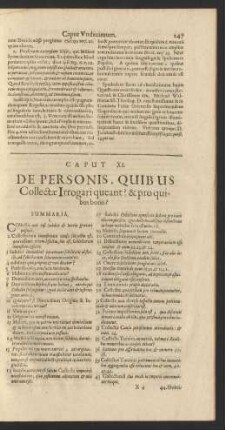 Caput XI. De Personis, Quibus Collectae Irrogari queant? & pro quibus bonis?