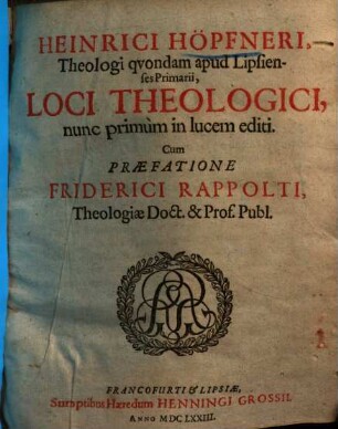 Loci theologici ...