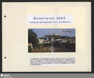 Österreich 2002. Konzertfahrt des Bergsteigerchores "Kurt Schlosser"