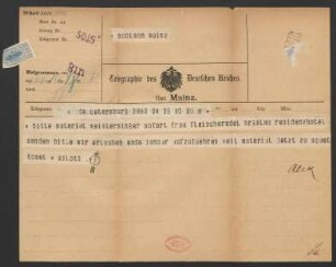 Brief an B. Schott's Söhne : 25.11.1905