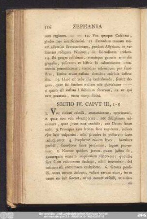 Sectio IV. Caput III, 1 - 8